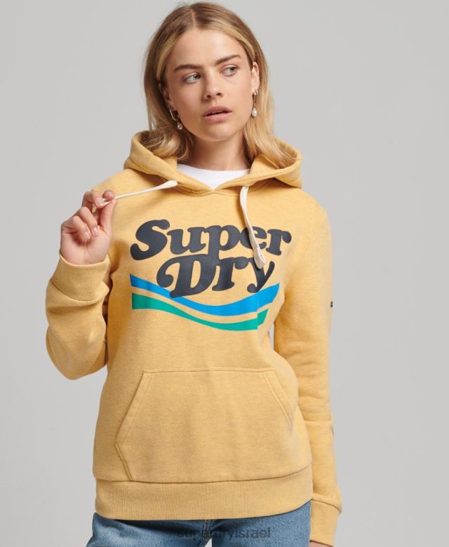 il Superdry נשים קפוצ'ון וינטג' קופר נוסטלגיה צהוב 4LX2Z5867 הַלבָּשָׁה