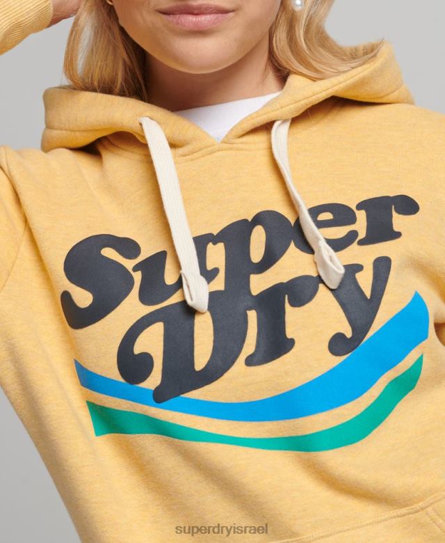 il Superdry נשים קפוצ'ון וינטג' קופר נוסטלגיה צהוב 4LX2Z5867 הַלבָּשָׁה