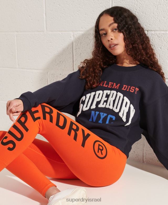 il Superdry נשים סווטשירט קשת עטלף של האוניברסיטה חיל הים 4LX2Z5873 הַלבָּשָׁה