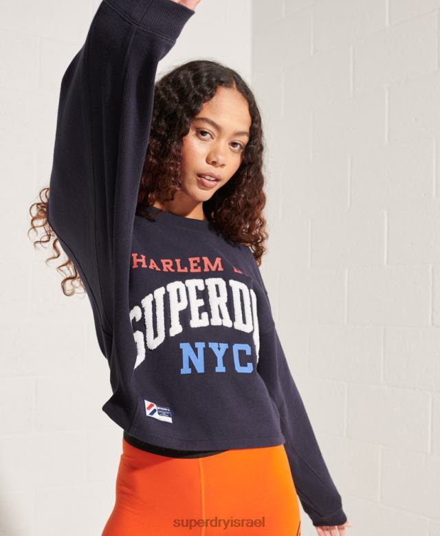 il Superdry נשים סווטשירט קשת עטלף של האוניברסיטה חיל הים 4LX2Z5873 הַלבָּשָׁה