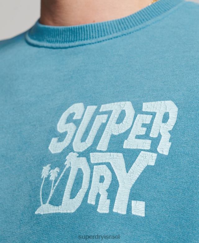 il Superdry גברים סווטשירט צוות מדבקת נסיעות כְּחוֹל 4LX2Z589 הַלבָּשָׁה