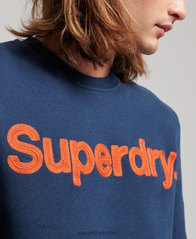 il Superdry גברים סווטשירט צוות קלאסי עם לוגו ליבה כְּחוֹל 4LX2Z591 הַלבָּשָׁה