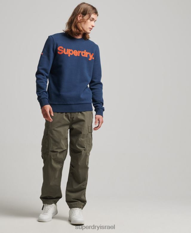 il Superdry גברים סווטשירט צוות קלאסי עם לוגו ליבה כְּחוֹל 4LX2Z591 הַלבָּשָׁה