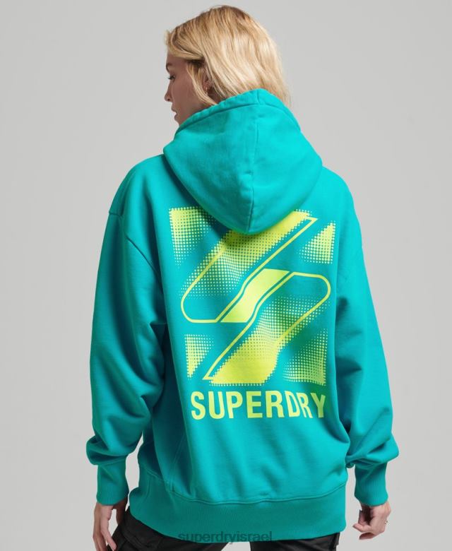 il Superdry נשים קפוצ'ון אוברסייז עם לוגו של חצי טון כְּחוֹל 4LX2Z5933 הַלבָּשָׁה