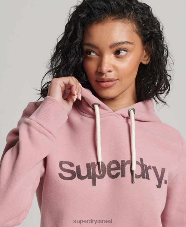 il Superdry נשים קפוצ'ון לוגו ליבת כותנה אורגנית וָרוֹד 4LX2Z5967 הַלבָּשָׁה