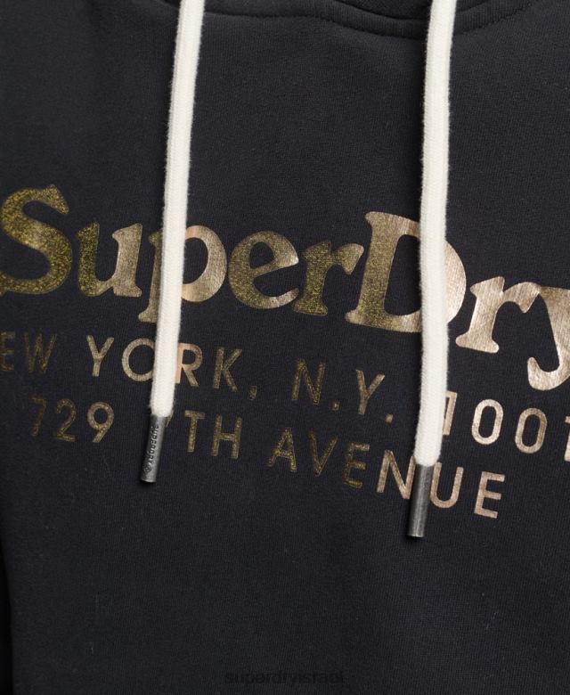 il Superdry נשים קפוצ'ון ריבית מקום שָׁחוֹר 4LX2Z5985 הַלבָּשָׁה