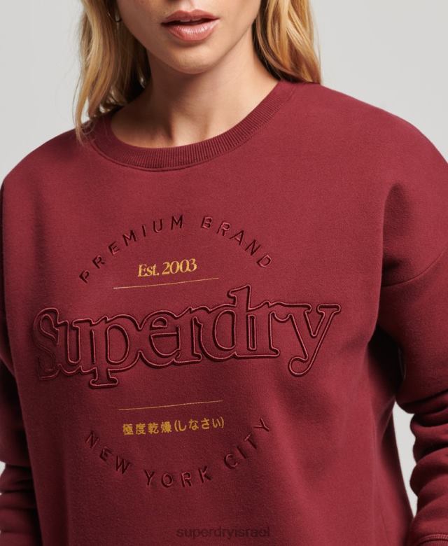 il Superdry נשים סווטשירט צוות מבוסס אָדוֹם 4LX2Z6021 הַלבָּשָׁה