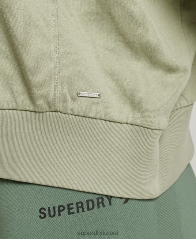 il Superdry נשים סווטשירט של צוות עטלף פלקס מכותנה אורגנית ירוק 4LX2Z6031 הַלבָּשָׁה