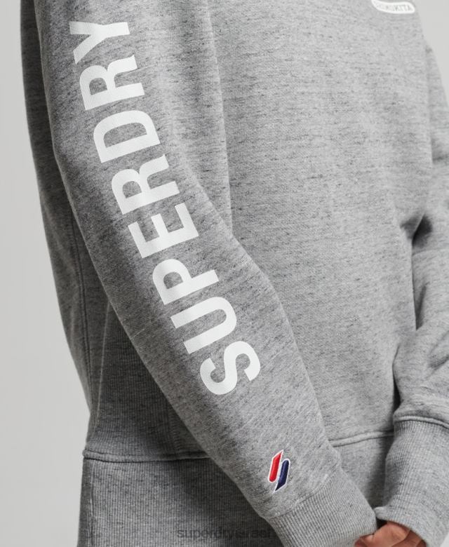 il Superdry נשים סווטשירט אוברסייז בקולג' עם חצי רוכסן אפור בהיר 4LX2Z6041 הַלבָּשָׁה