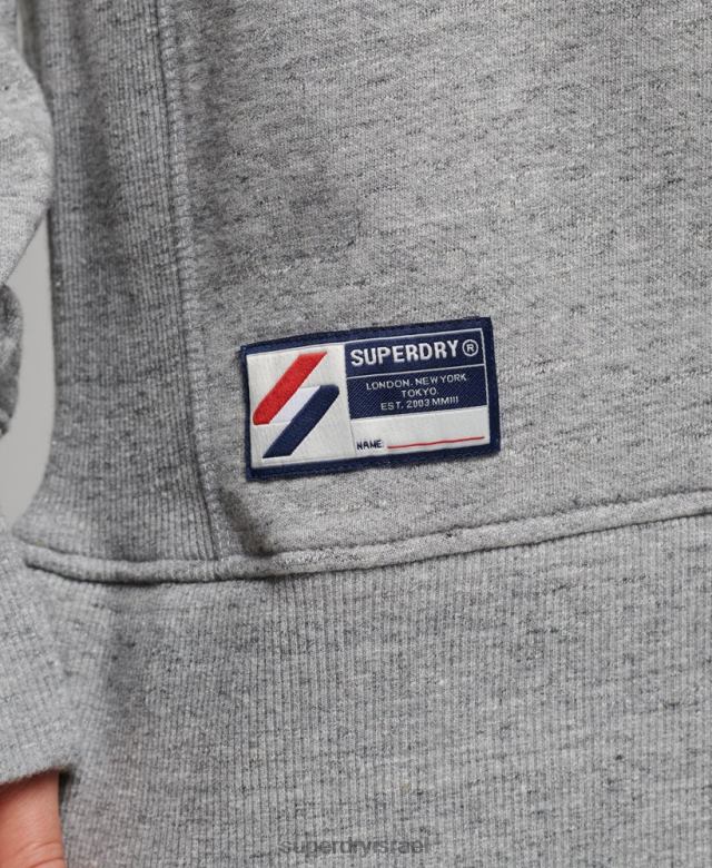 il Superdry נשים סווטשירט אוברסייז בקולג' עם חצי רוכסן אפור בהיר 4LX2Z6041 הַלבָּשָׁה