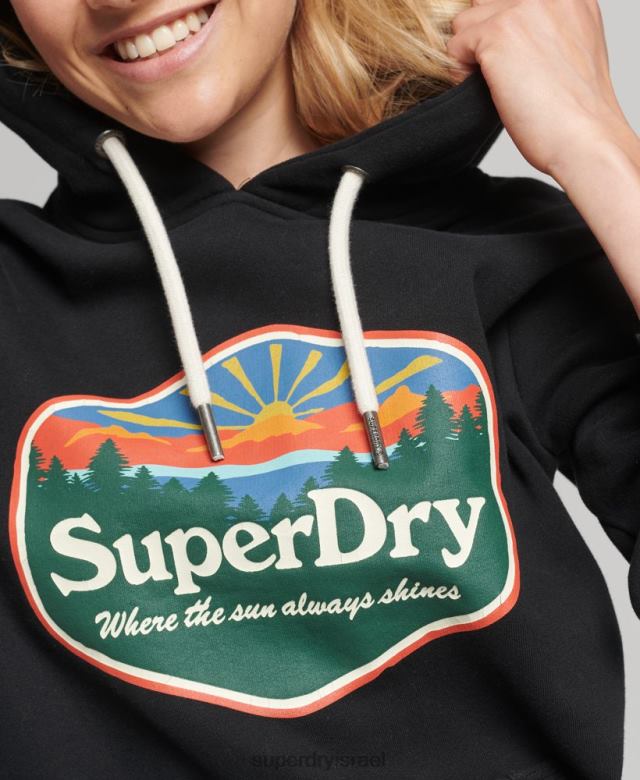 il Superdry נשים קפוצ'ון נסיעות שָׁחוֹר 4LX2Z6070 הַלבָּשָׁה