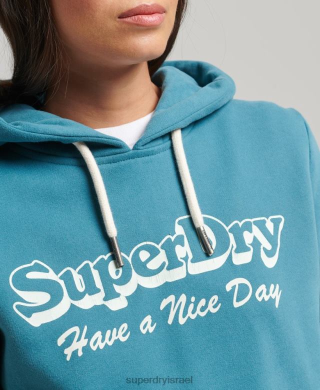 il Superdry נשים קפוצ'ון נסיעות ירוק 4LX2Z6081 הַלבָּשָׁה