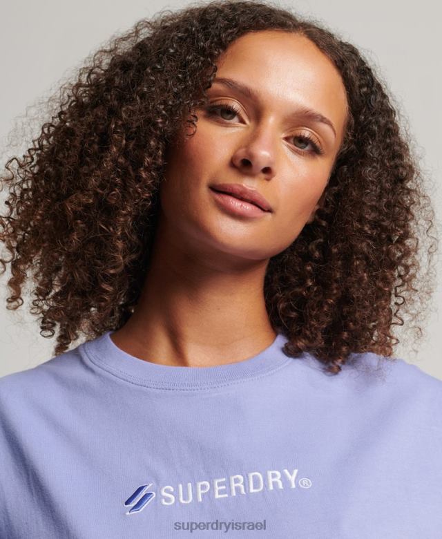 il Superdry נשים חולצת טריקו רפויה עם אפליקציית לוגו סָגוֹל 4LX2Z6199 הַלבָּשָׁה