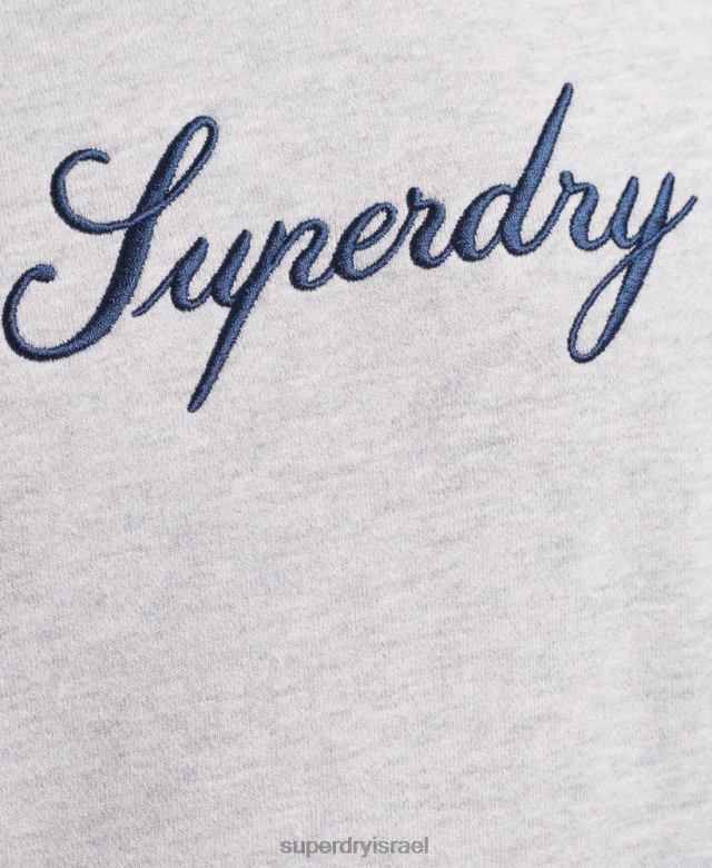 il Superdry גברים קפוצ'ון מורשת לוגו אפור 4LX2Z619 הַלבָּשָׁה