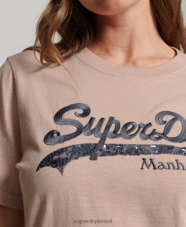 il Superdry נשים חולצת טי מעוטרת עם לוגו גרפי וָרוֹד 4LX2Z6205 הַלבָּשָׁה