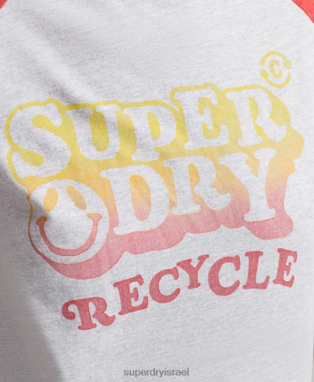 il Superdry נשים חולצת טריקו ממוחזרת אפור 4LX2Z6237 הַלבָּשָׁה