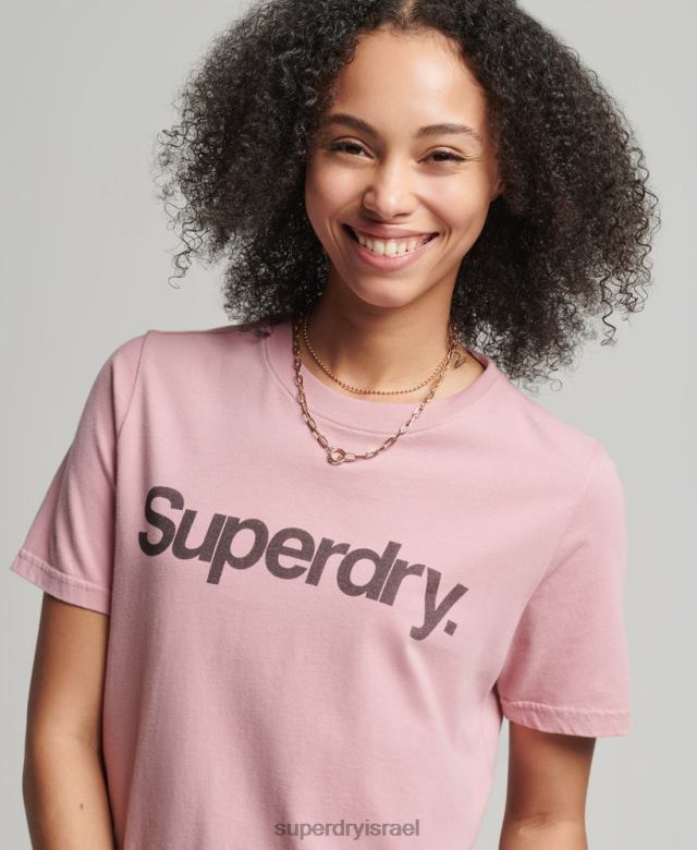 il Superdry נשים חולצת טריקו לוגו ליבה וָרוֹד 4LX2Z6242 הַלבָּשָׁה