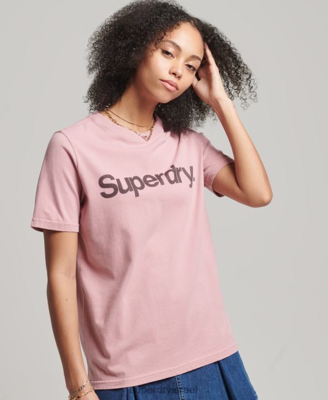 il Superdry נשים חולצת טריקו לוגו ליבה וָרוֹד 4LX2Z6242 הַלבָּשָׁה