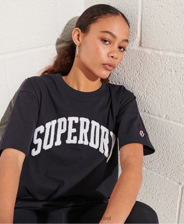 il Superdry נשים חולצת טריקו מונו עם קשת של אוניברסיטה חיל הים 4LX2Z6299 הַלבָּשָׁה