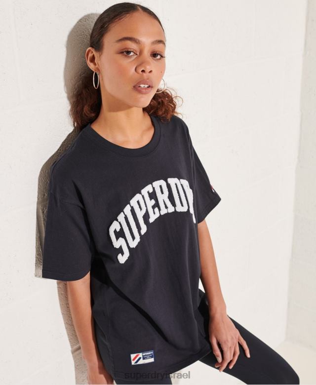 il Superdry נשים חולצת טריקו מונו עם קשת של אוניברסיטה חיל הים 4LX2Z6299 הַלבָּשָׁה