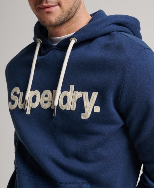 il Superdry גברים קפוצ'ון קלאסי עם לוגו ליבה וינטג' כְּחוֹל 4LX2Z629 הַלבָּשָׁה