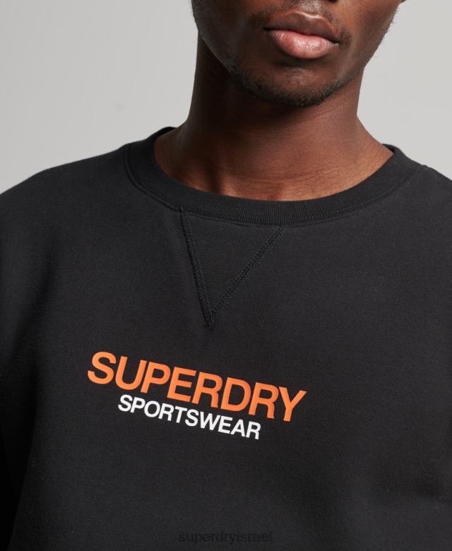 il Superdry גברים סווטשירט של צוות בגדי ספורט קוד שָׁחוֹר 4LX2Z630 הַלבָּשָׁה