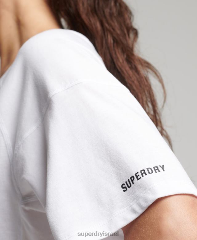 il Superdry נשים חולצת טריקו עם שרוולים קצרים לבן 4LX2Z6317 הַלבָּשָׁה