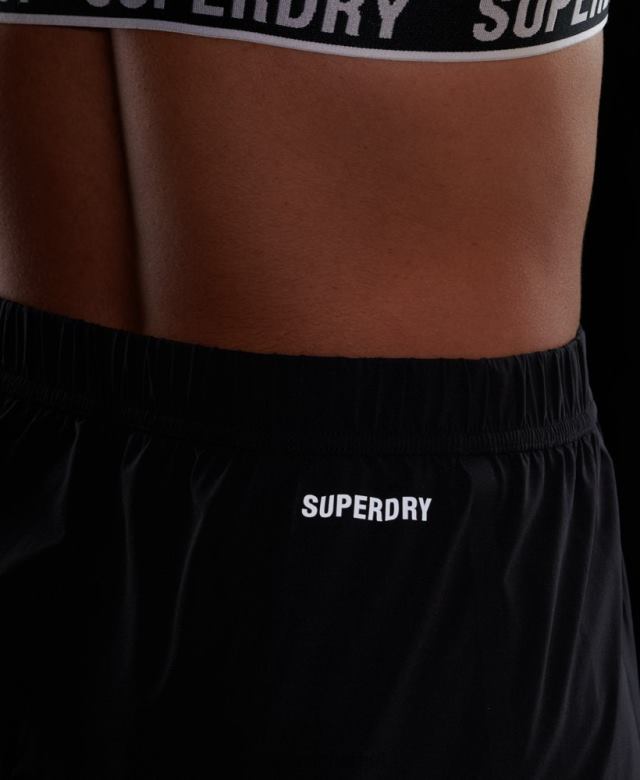 il Superdry נשים מכנסי מעטפת ריצה שָׁחוֹר 4LX2Z6329 הַלבָּשָׁה