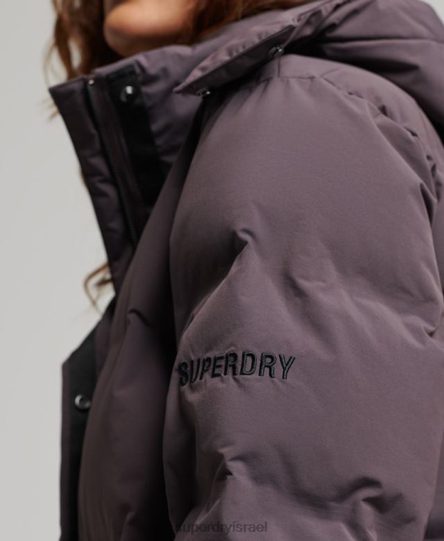 il Superdry נשים ז'קט מרופד בקו ארוך של רכבת סָגוֹל 4LX2Z6342 הַלבָּשָׁה