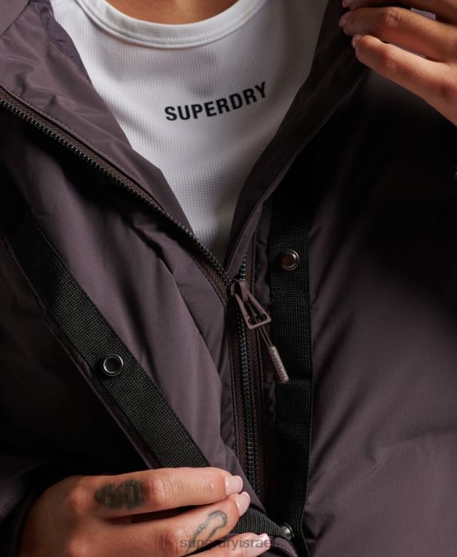 il Superdry נשים ז'קט מרופד בקו ארוך של רכבת סָגוֹל 4LX2Z6342 הַלבָּשָׁה