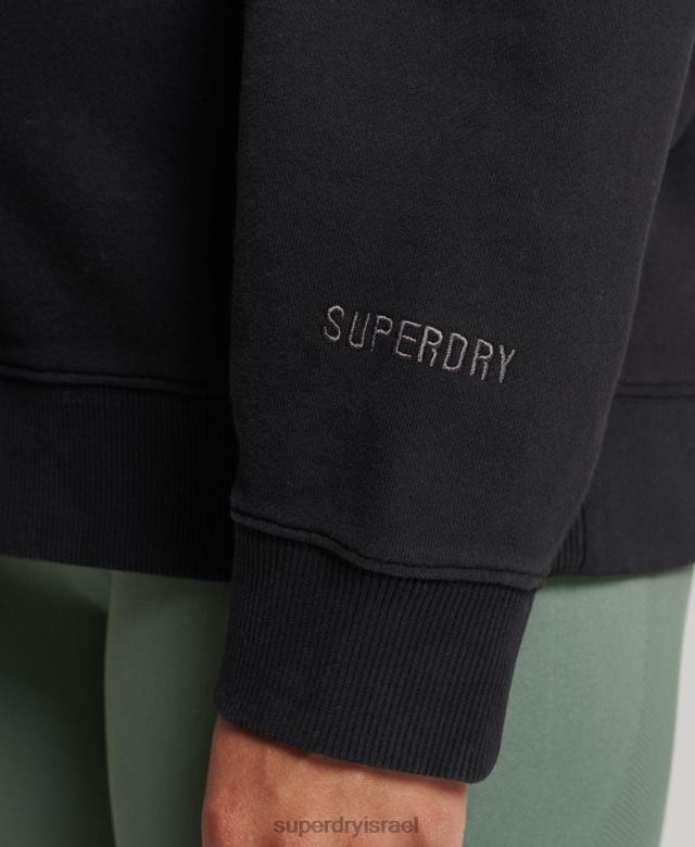 il Superdry נשים סווטשירט כותנה אורגנית לצוות שָׁחוֹר 4LX2Z6349 הַלבָּשָׁה