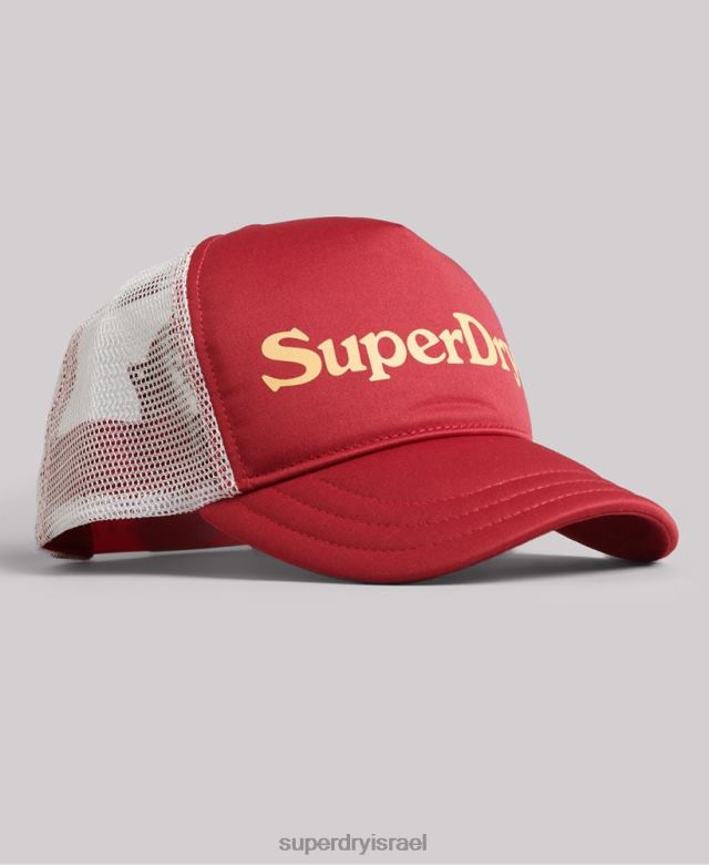 il Superdry גברים כובע משאית גרפי וינטג' אָדוֹם 4LX2Z6367 אביזרים