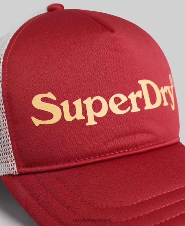 il Superdry גברים כובע משאית גרפי וינטג' אָדוֹם 4LX2Z6367 אביזרים