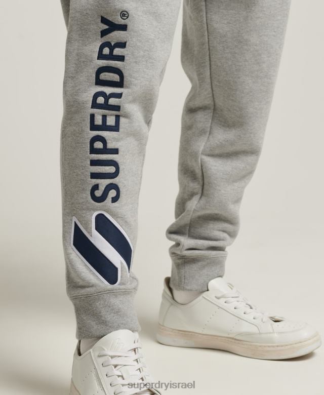 il Superdry גברים ג'וגרים אפליקציה אפור 4LX2Z6369 הַלבָּשָׁה