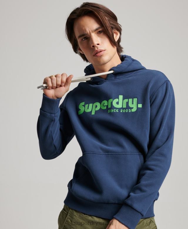 il Superdry גברים קפוצ'ון קלאסי וינטג' חיל הים 4LX2Z637 הַלבָּשָׁה