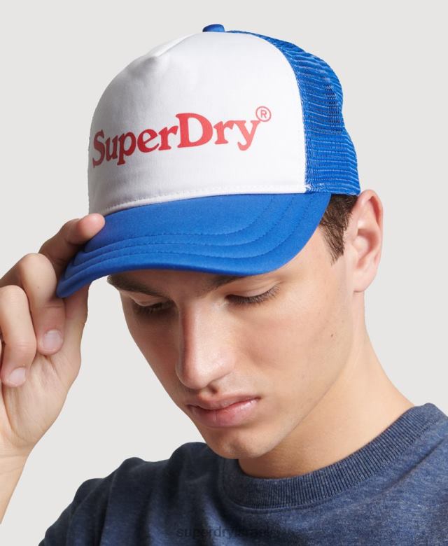 il Superdry גברים כובע משאית גרפי וינטג' כְּחוֹל 4LX2Z6378 אביזרים