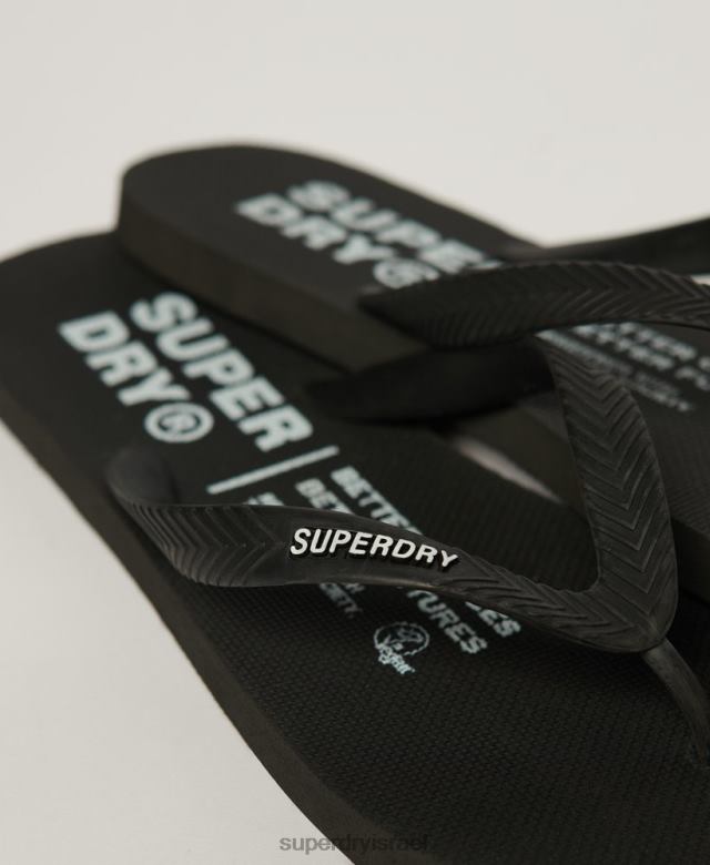 il Superdry גברים כפכפי אולפנים שָׁחוֹר 4LX2Z63 נעליים