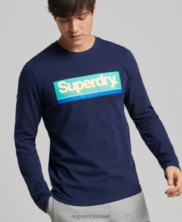 il Superdry גברים לוגו ליבה וינטג' עונתי חיל הים 4LX2Z6423 הַלבָּשָׁה