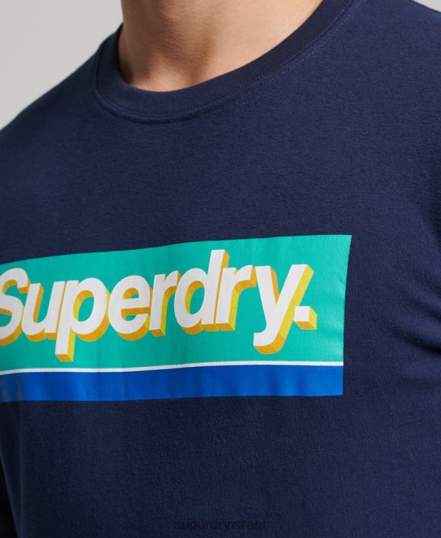 il Superdry גברים לוגו ליבה וינטג' עונתי חיל הים 4LX2Z6423 הַלבָּשָׁה