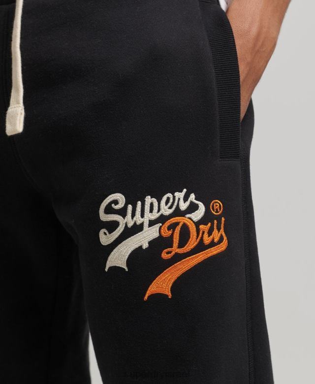 il Superdry גברים ג'וגרים מעניינים לוגו וינטג' שָׁחוֹר 4LX2Z6425 הַלבָּשָׁה