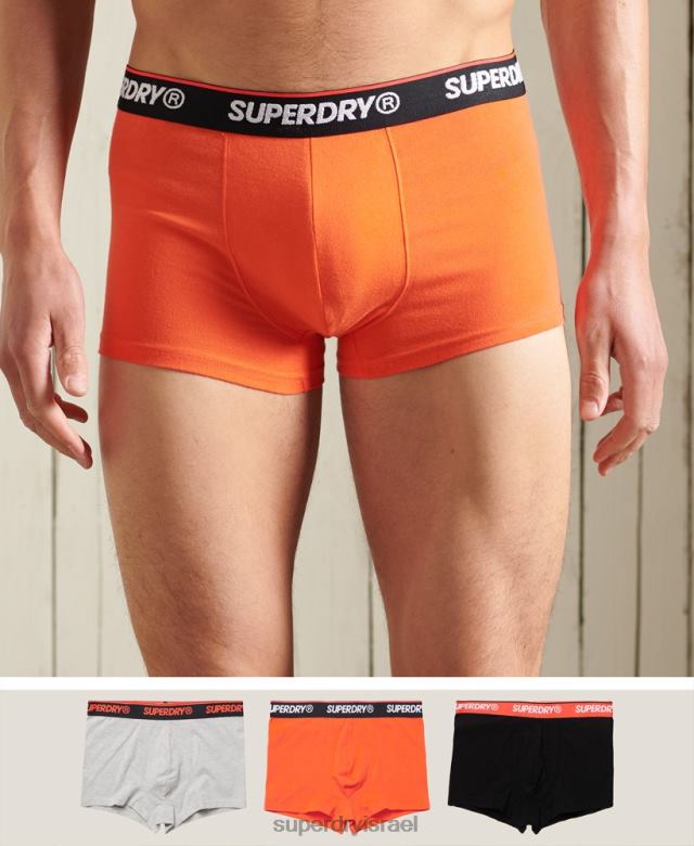 il Superdry גברים מארז משולש לתא מטען קלאסי מכותנה אורגנית תפוז 4LX2Z6498 הַלבָּשָׁה