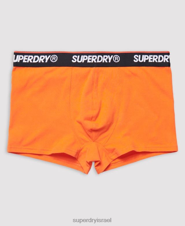 il Superdry גברים מארז משולש לתא מטען קלאסי מכותנה אורגנית תפוז 4LX2Z6498 הַלבָּשָׁה