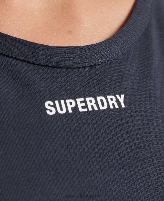 il Superdry נשים חולצת חזייה אלסטית עם לוגו גרפי חיל הים 4LX2Z6532 הַלבָּשָׁה