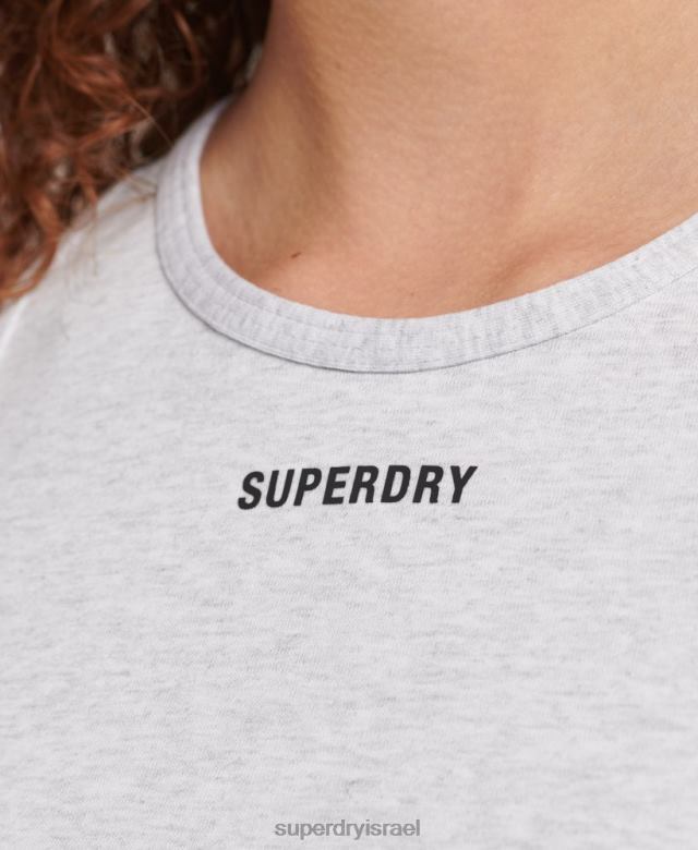 il Superdry נשים חולצת חזייה אלסטית עם לוגו גרפי אפור 4LX2Z6533 הַלבָּשָׁה