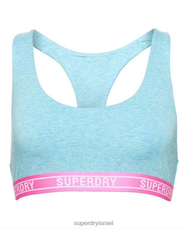 il Superdry נשים ברלט כותנה אורגנית רב לוגו יבול כְּחוֹל 4LX2Z6572 הַלבָּשָׁה