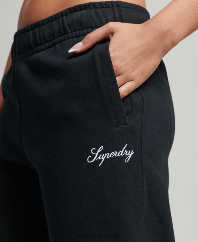 il Superdry נשים החבר המורשת רקום שָׁחוֹר 4LX2Z6602 הַלבָּשָׁה