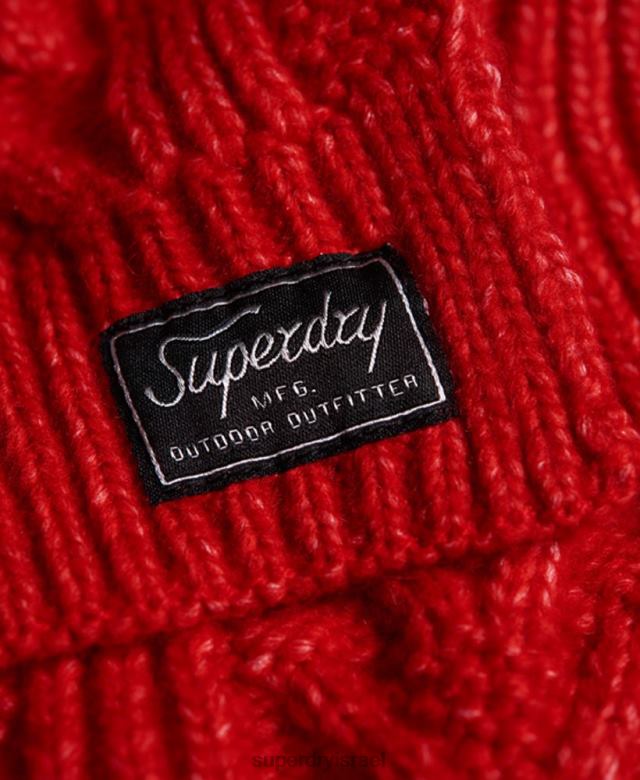 il Superdry נשים צעיף כבל לוקס אָדוֹם 4LX2Z6618 אביזרים