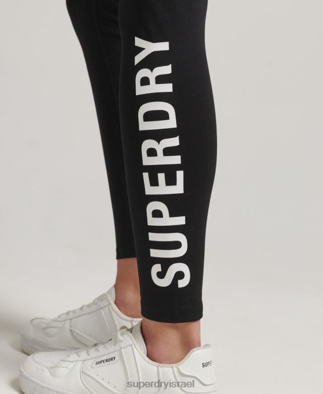 il Superdry נשים חותלות גרפיות לוגו אלסטיות שָׁחוֹר 4LX2Z6661 הַלבָּשָׁה