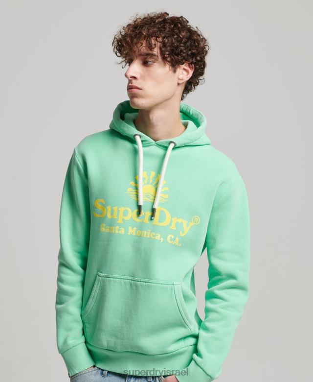 il Superdry גברים קפוצ'ון ניאון למקום וינטג' ירוק 4LX2Z681 הַלבָּשָׁה