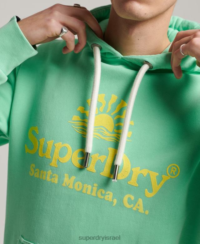 il Superdry גברים קפוצ'ון ניאון למקום וינטג' ירוק 4LX2Z681 הַלבָּשָׁה